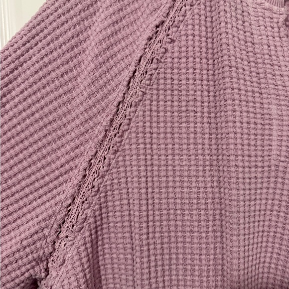 American Eagle Outfitters Mauve Waffle Knit Pullover - Picture 4 of 5